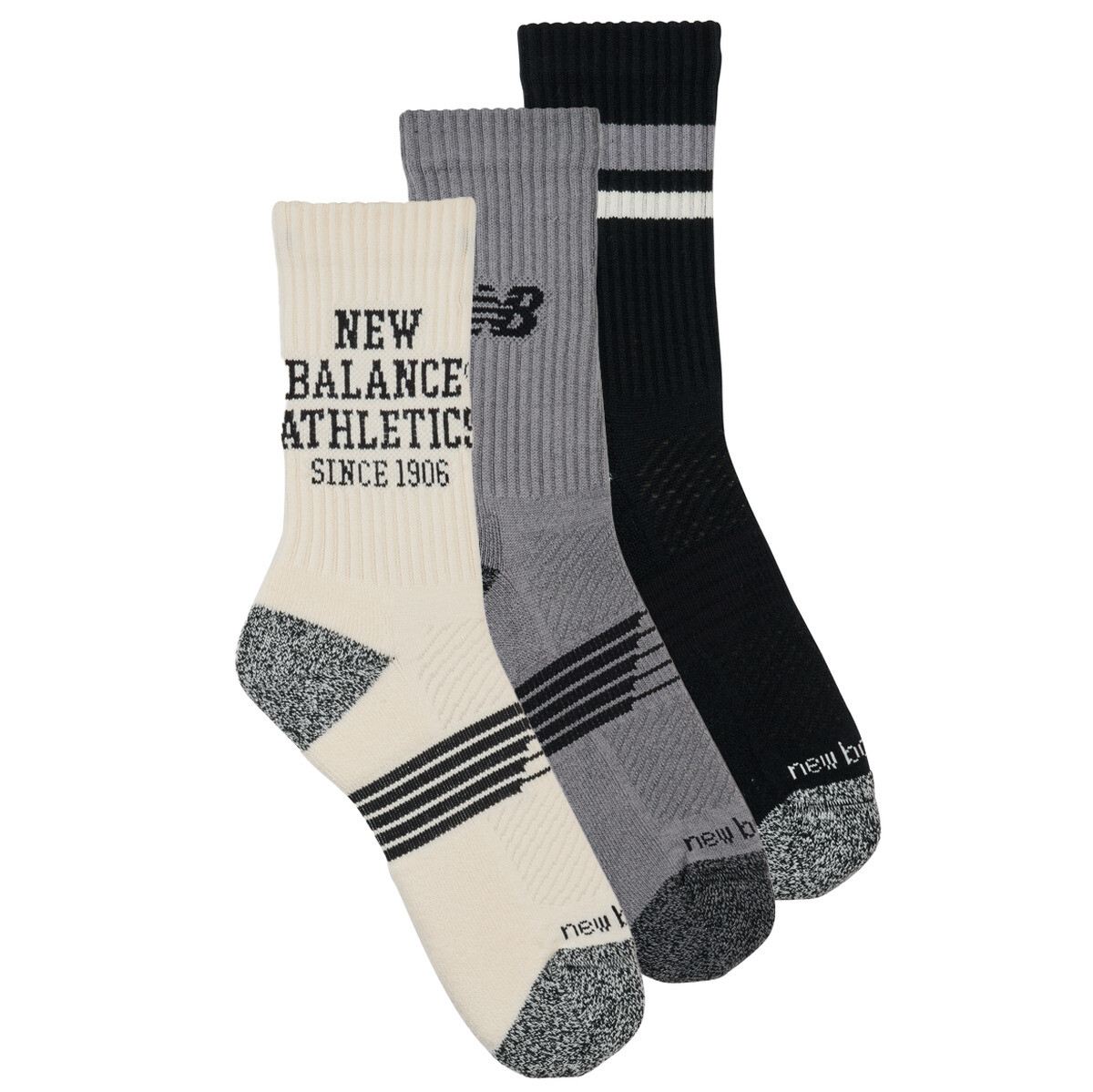 New Balance  ACTIVE LIFESTYLE GRAPHIC CREW SOCKS 3 PACKS  Šedá