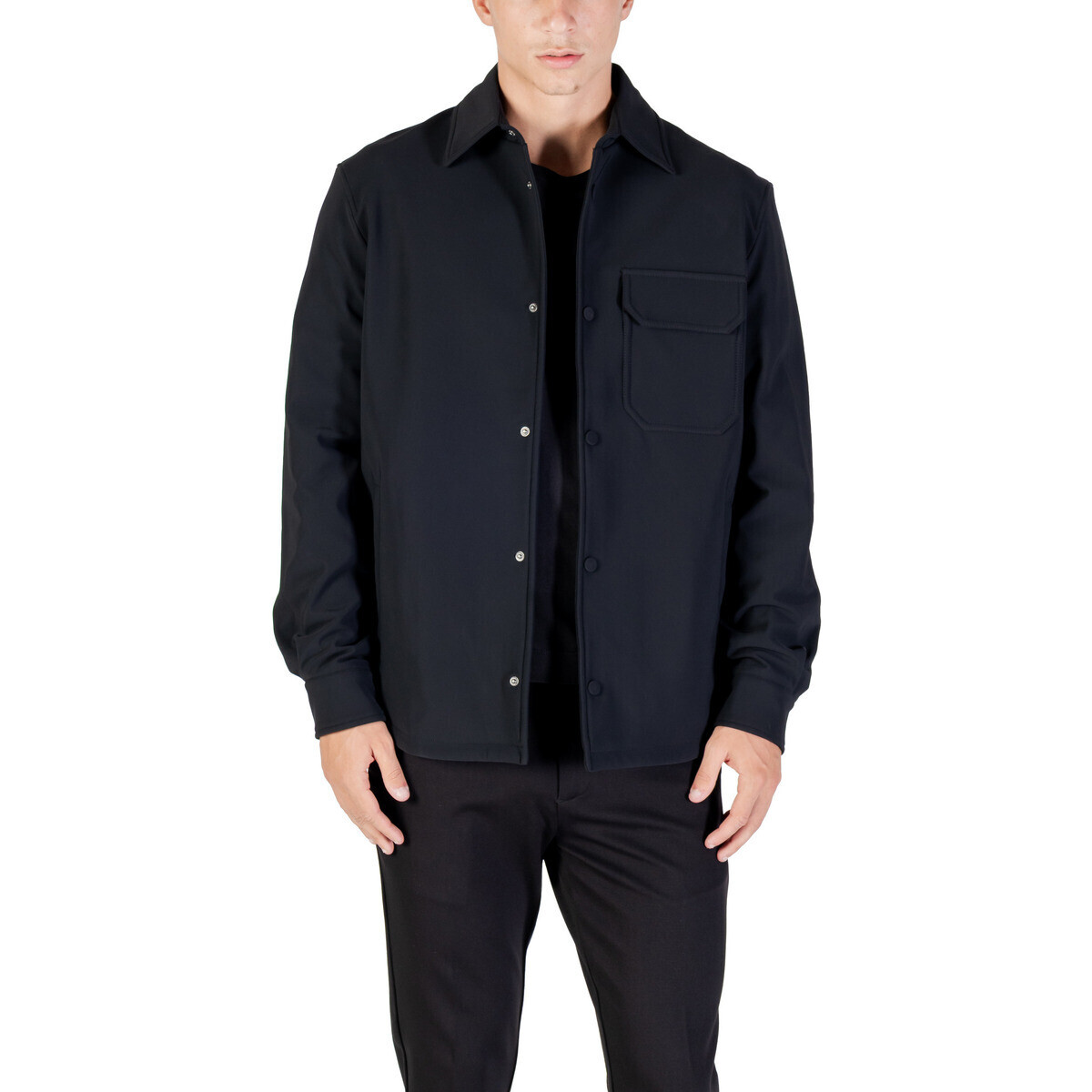 Antony Morato  REGULAR FIT WITH LOGOED METAL BADGE MMSL00772-FA600297  Černá