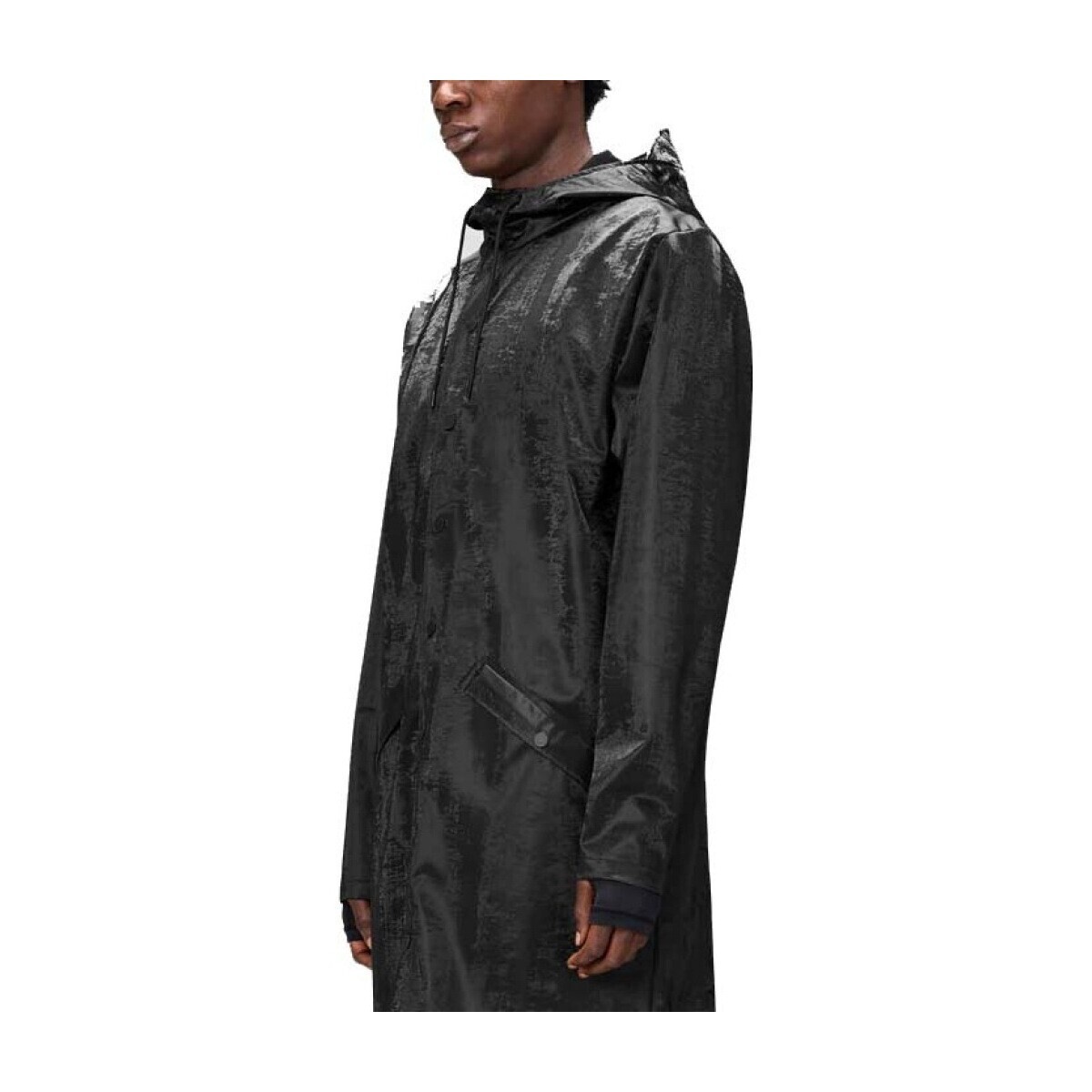 Rains  LONG JACKET W3  Černá