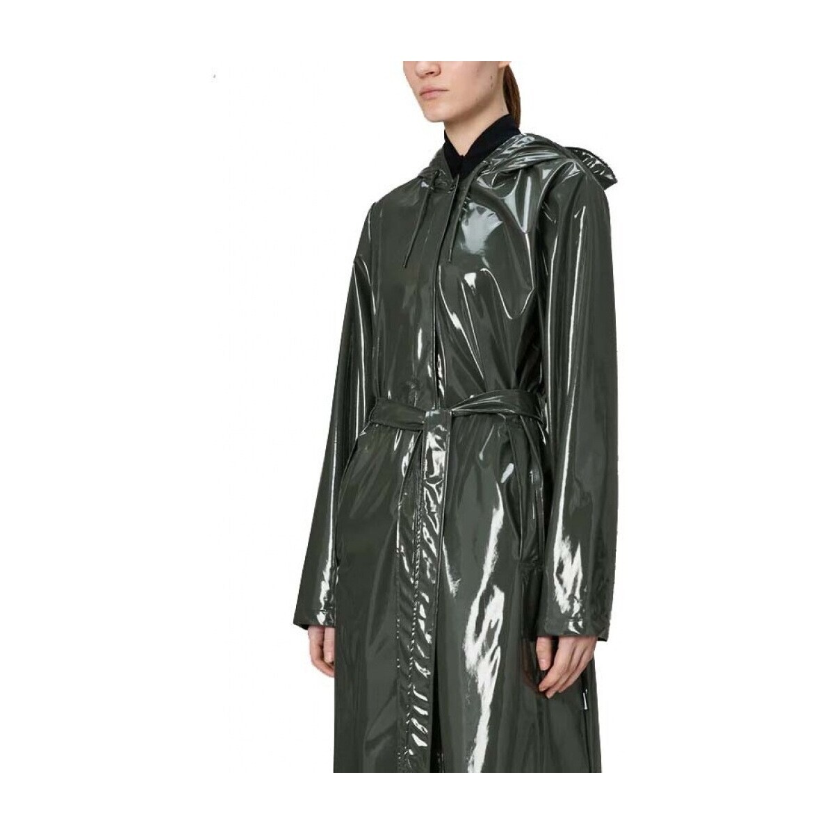 Rains  A LINE LONGER W JACKET W3  Zelená