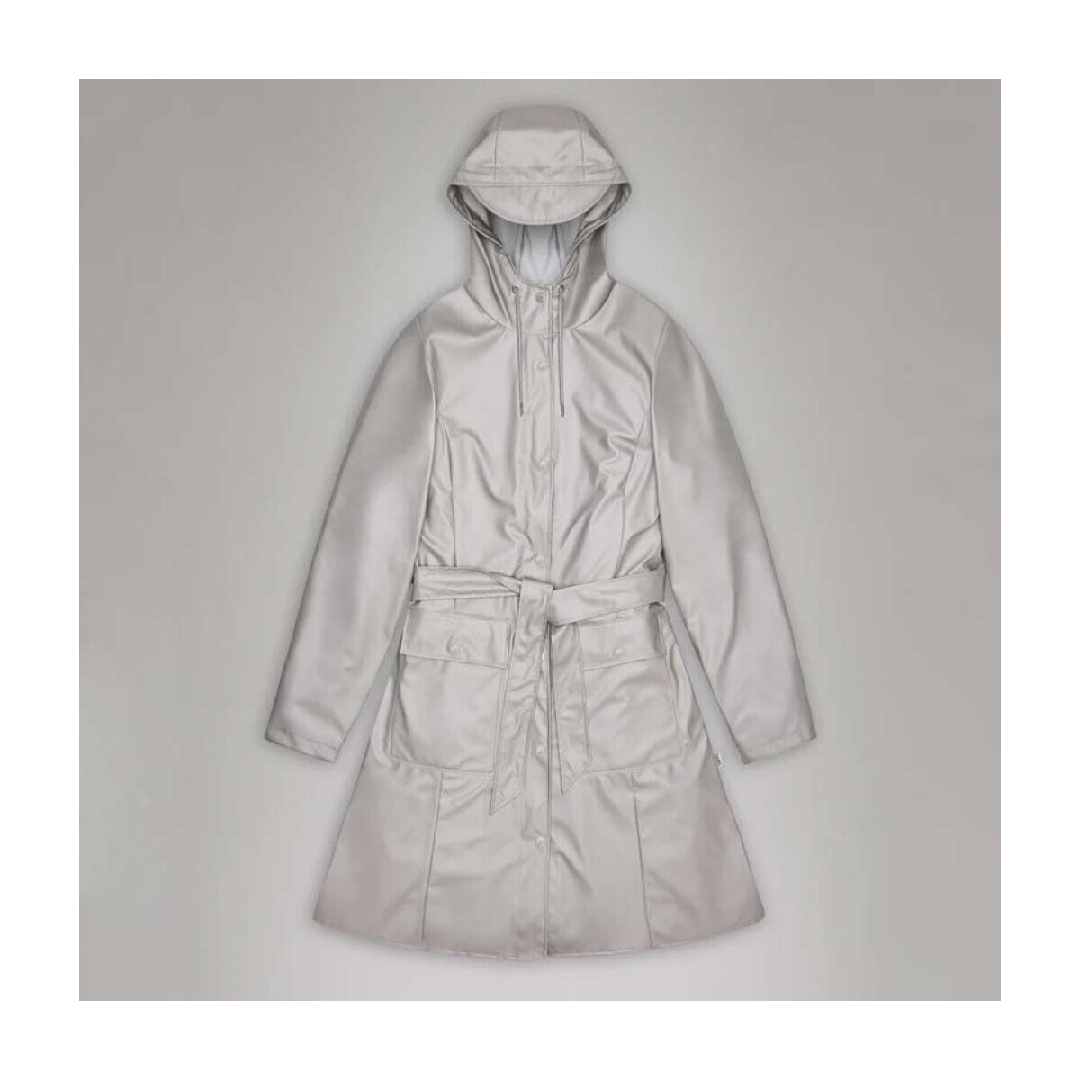 Rains  CURVE LONG JACKET W3  Šedá