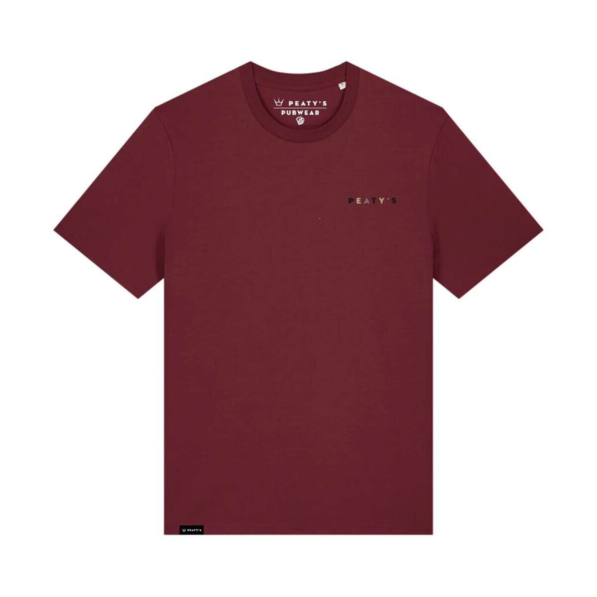 PEATYS Triko s krátkým rukávem Peaty's Pubwear - Stacked burgundy Velikost: M