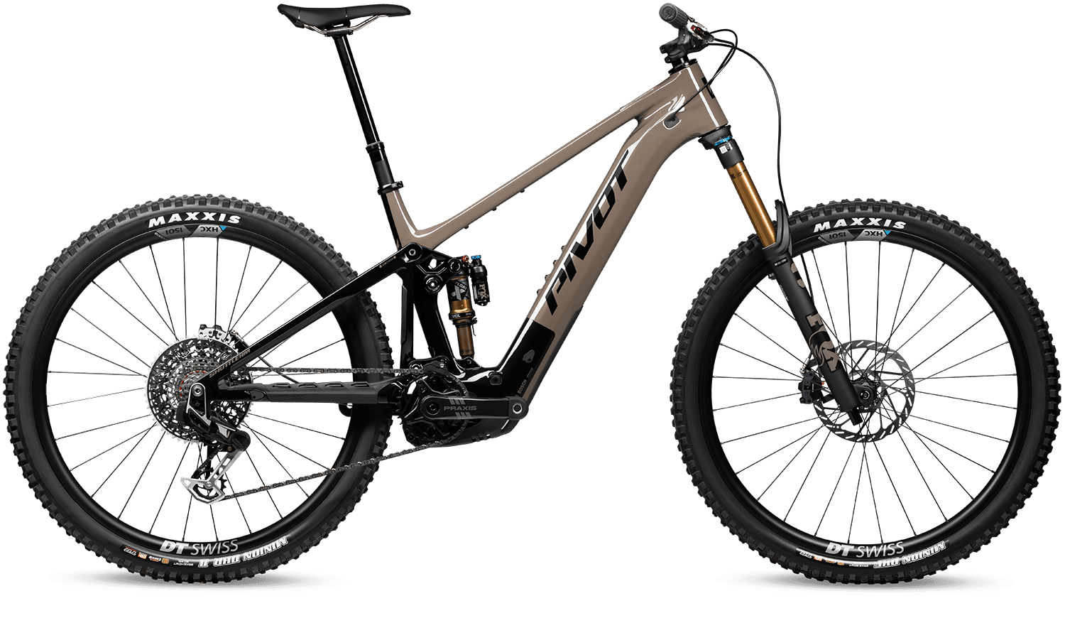 Celoodpružené elektrokolo Pivot Shuttle AM Team XX Eagle Transimission Barva: Badlands Brown, Velikost: S