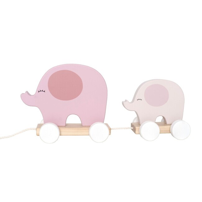 Hračka na tahání slon růžový Jabadabado