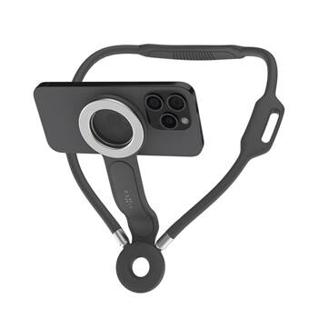 Držák telefonu na krk FIXED Creator Neck Phone Holder s podporou MagSafe, šedá