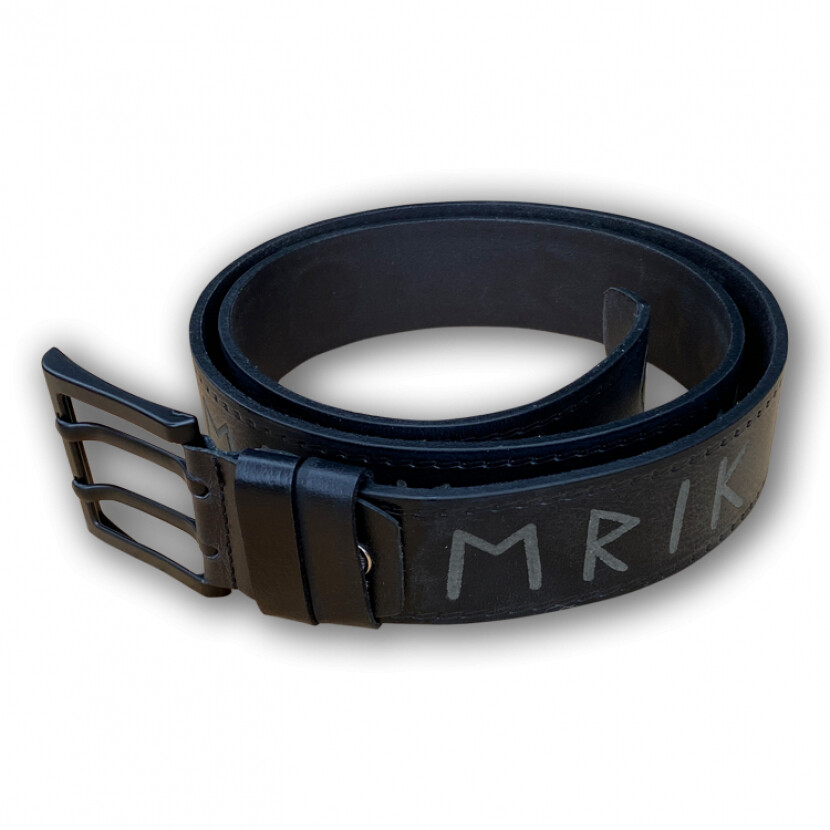 Opasek kožený Erik and Sons Tyso - černý-šedý, 100