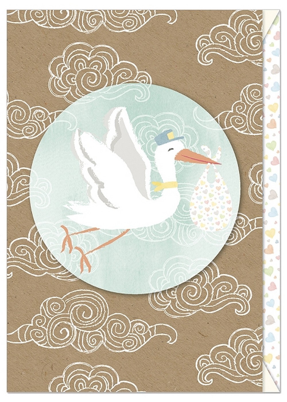 Přání k narození miminka s obálkou Artebene Stork