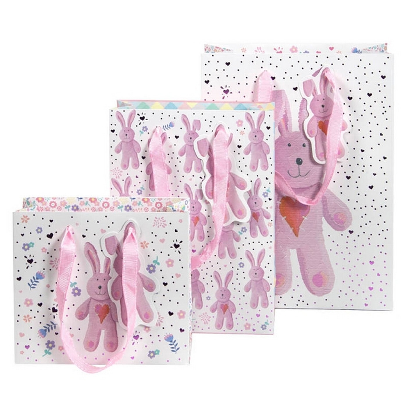 Dárková taška set 3 vel. Artebene Teddy Pink