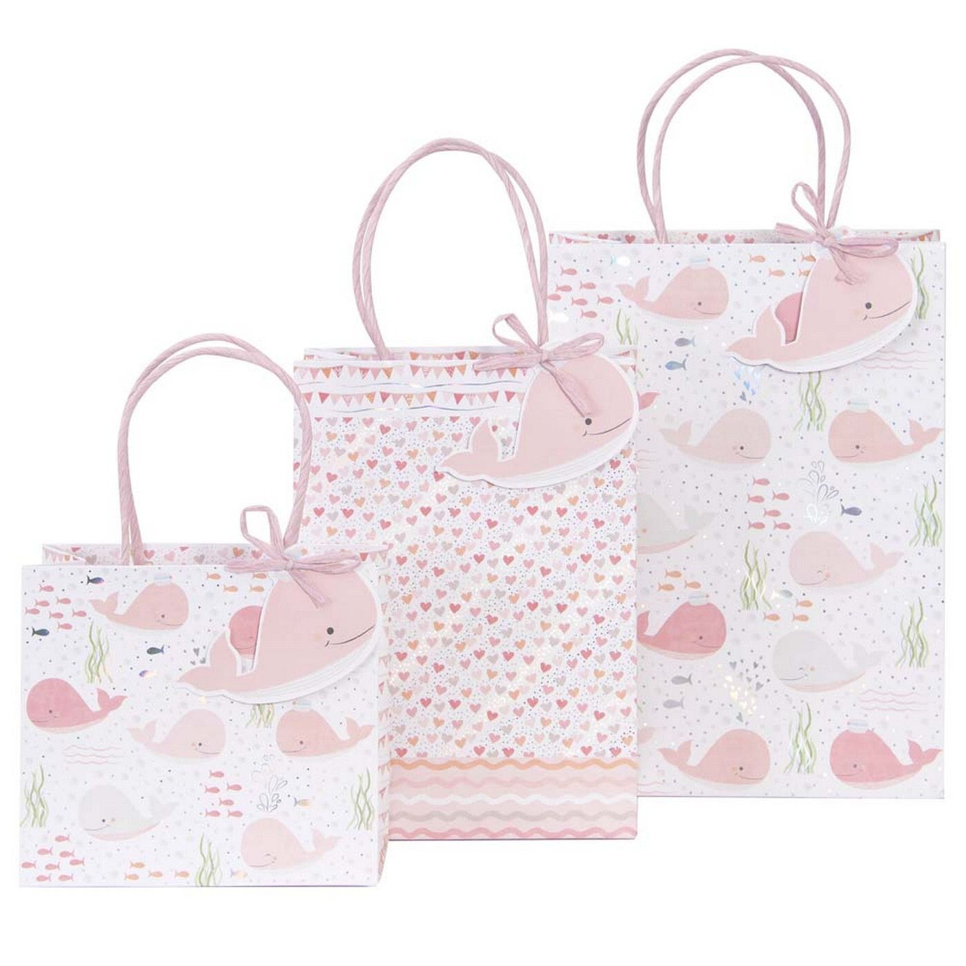 Dárkové tašky set 3 vel. Artebene Whale Hearts