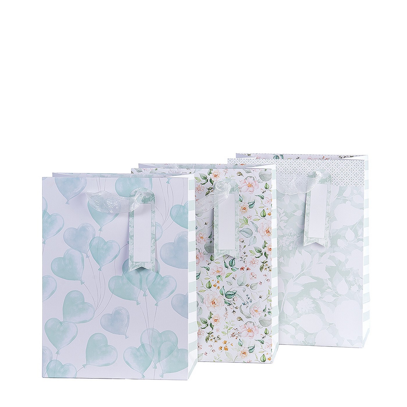 Svatební dárková taška 3 ks Artebene Heart Ballons Flowers