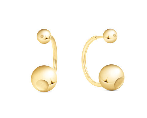 Calvin Klein Pozlacené visací náušnice Sculptural Bubbles 35000789