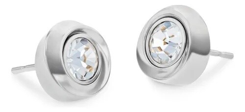 Calvin Klein Luxusní ocelové náušnice s krystaly Twisted Bezel Solitaire 35000771