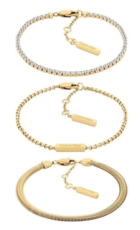 Calvin Klein Moderní pozlacená souprava náramků CK Trio 35000797
