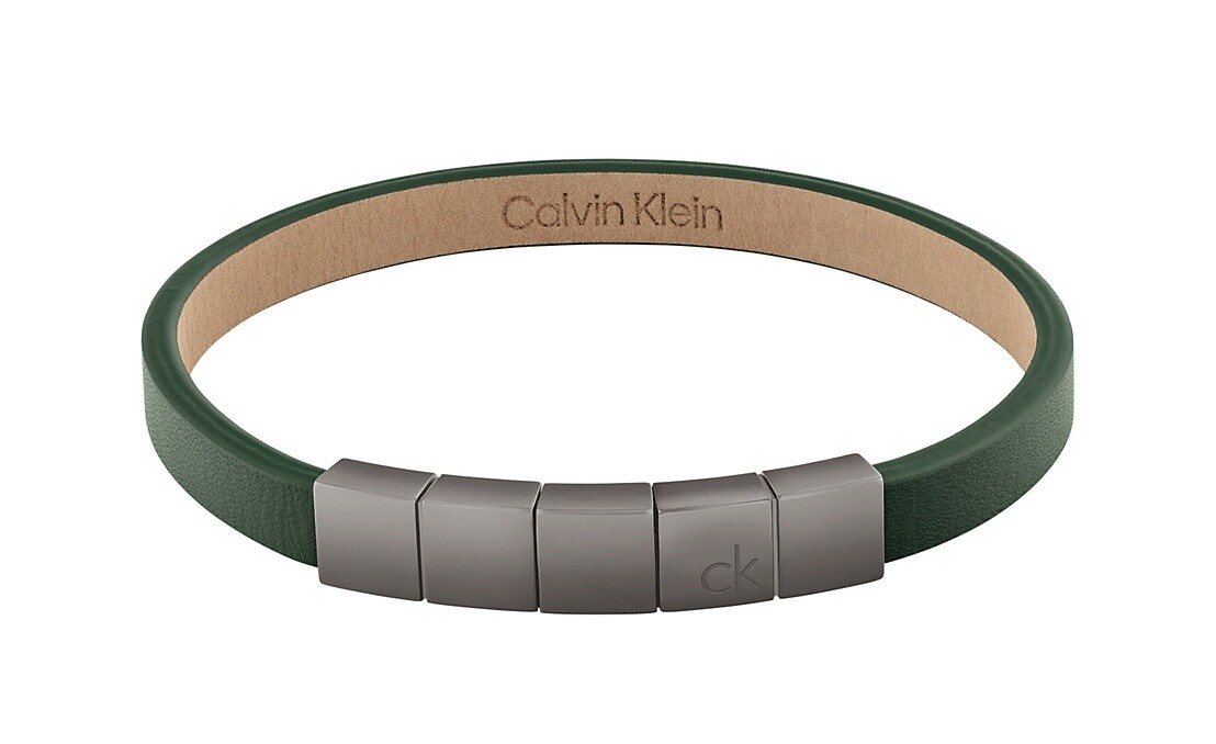 Calvin Klein Elegantní kožený náramek Minimalistic Squares 35100063