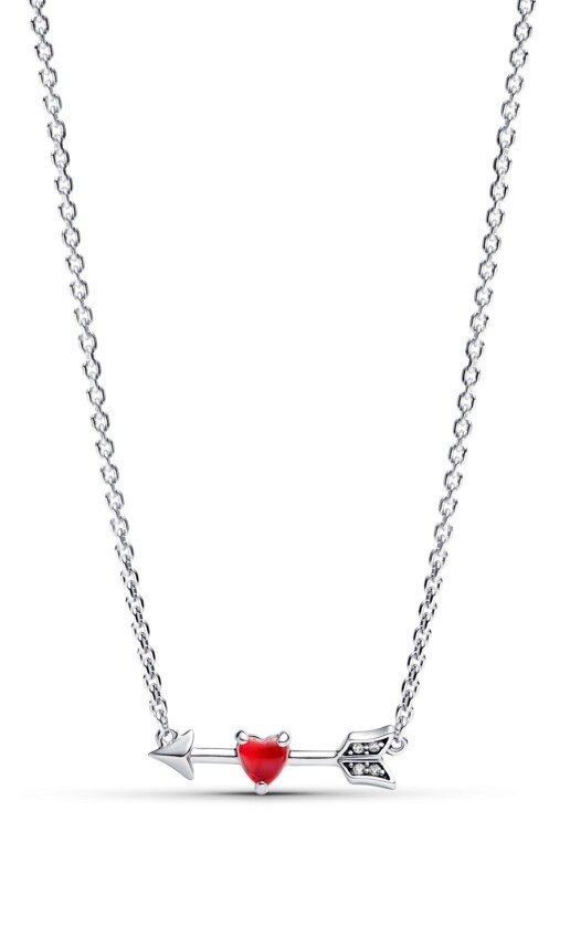 Pandora Něžný stříbrný náhrdelník Šíp a srdce Moments 393669C01 50 cm