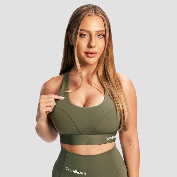 GymBeam Sportovní podprsenka Combat Olive Grey