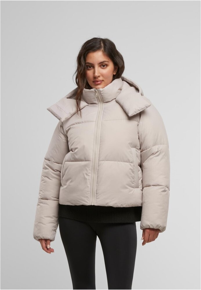 Ladies Hooded Collar Puffer Jacket - cloud L