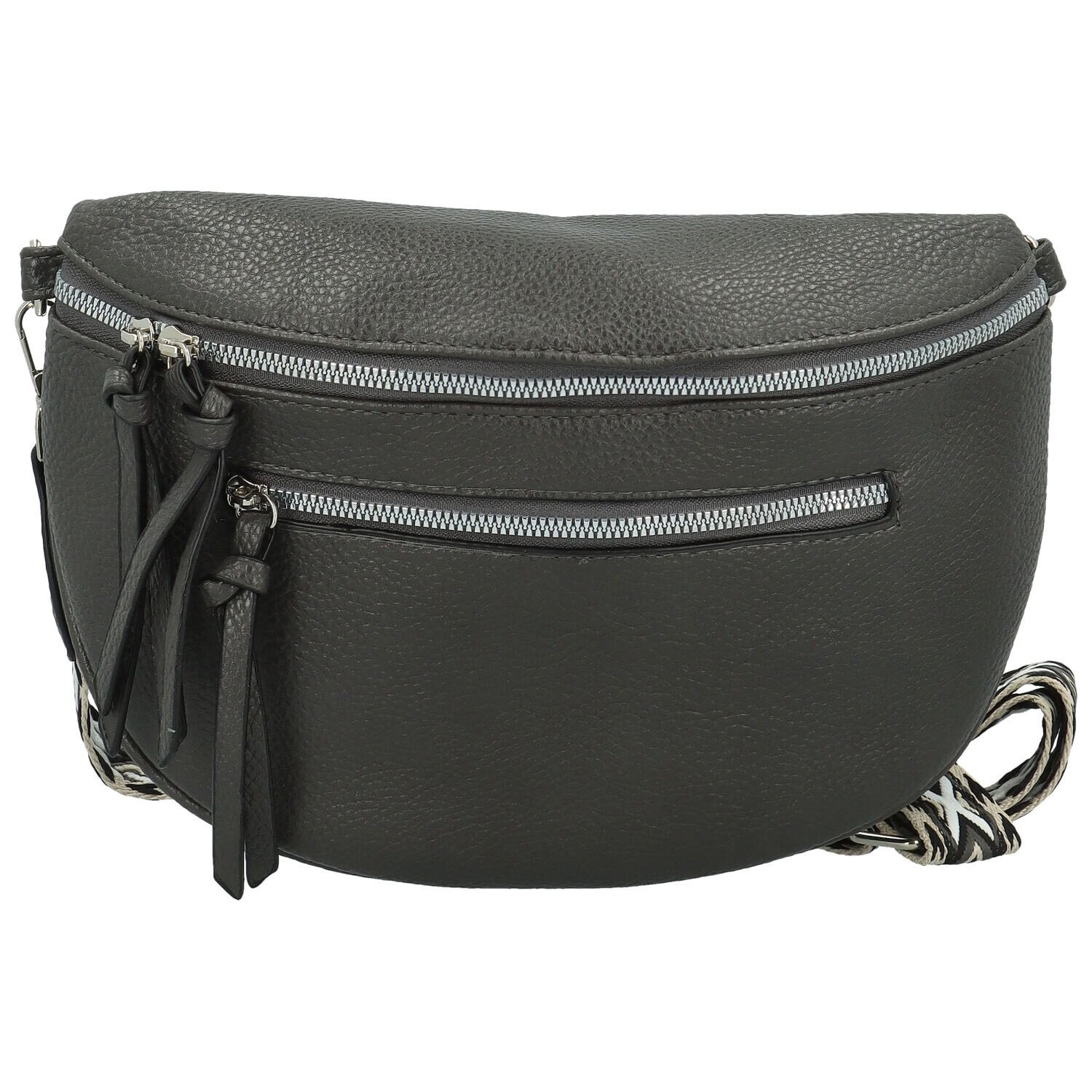 Módní dámská koženková kabelko-ledvinka Frieda, šedá