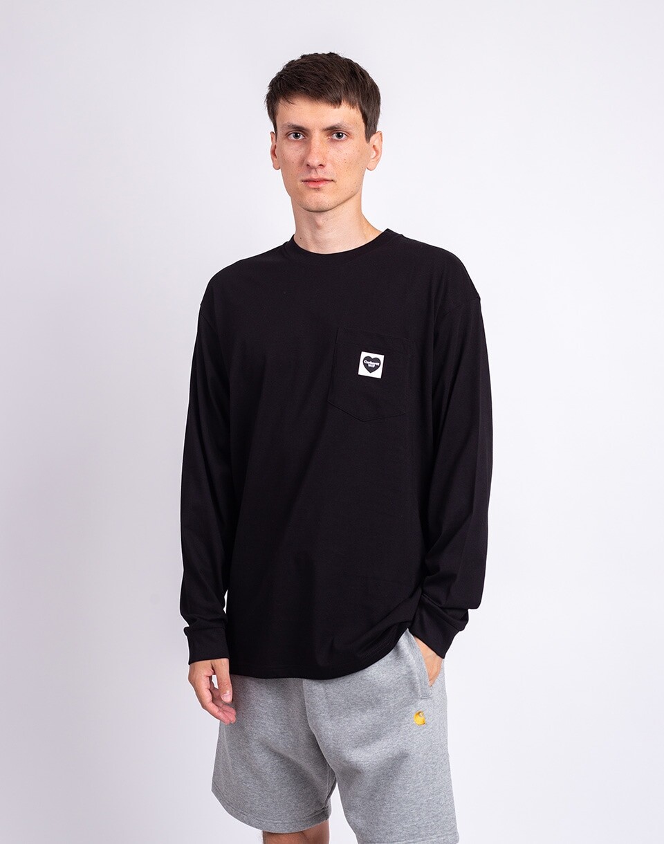 Carhartt WIP L/S Pocket Heart T-Shirt Black/Black S