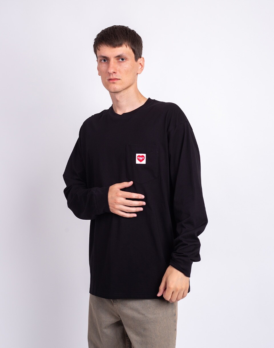 Carhartt WIP L/S Pocket Heart T-Shirt Black/Red S