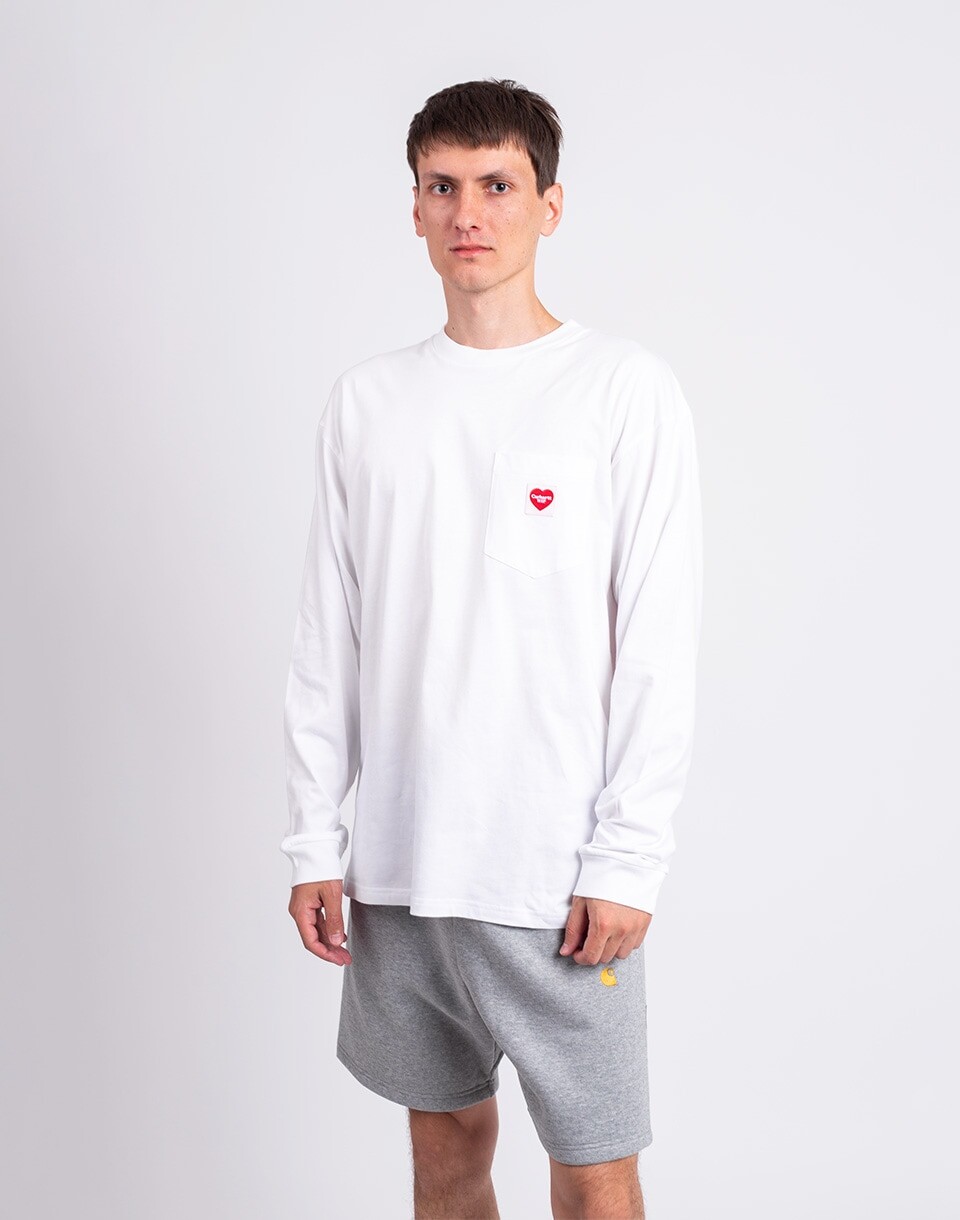 Carhartt WIP L/S Pocket Heart T-Shirt White/Red S