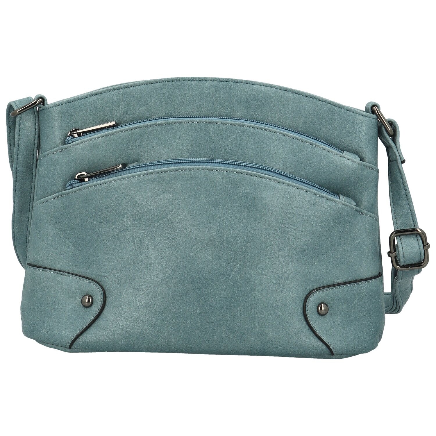 Stylová dámská koženková crossbody kabelka Giada, džínově modrá