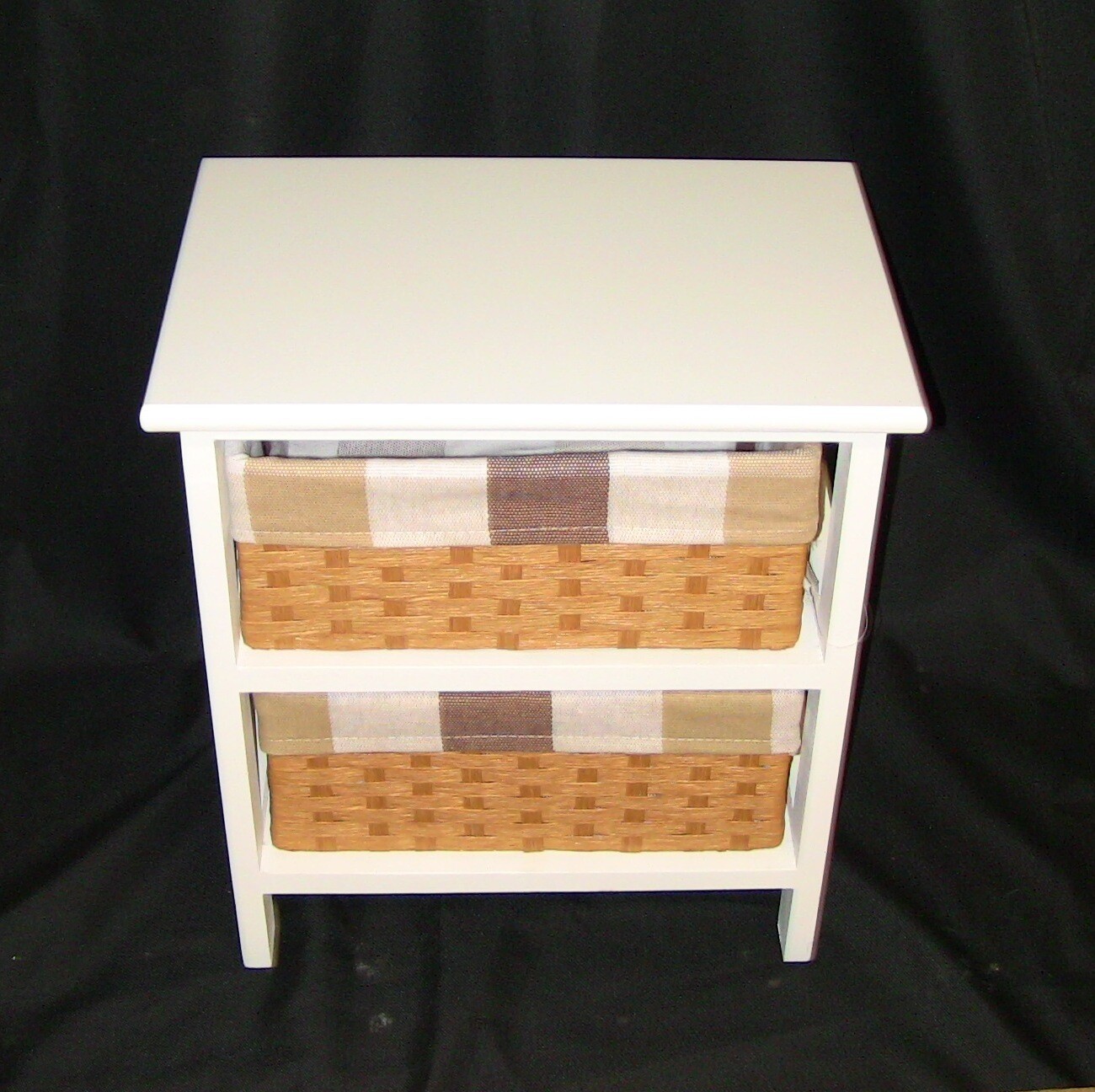 Komoda dřevo, 2 zásuvky, světlá