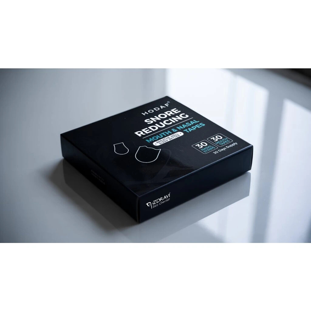 Lepicí pásky na ústa a nos proti chrápání Hodaf 30 ks - černé
