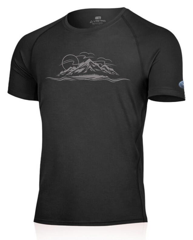 Lasting pánské merino triko LIVIO 9090 černá Velikost: XL