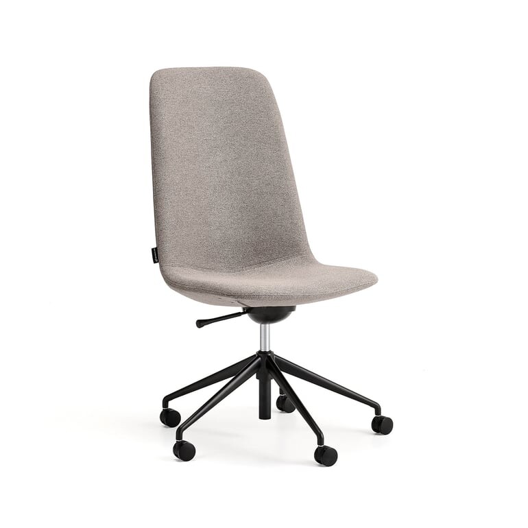 Židle LANGLEY, středně vysoké opěradlo, s kolečky, černá/taupe