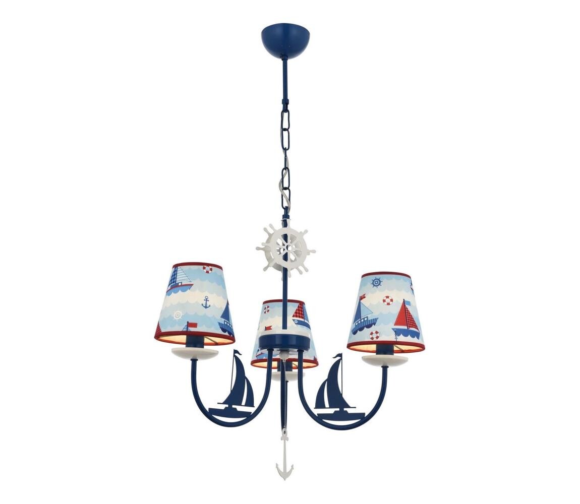 Dětský lustr BOAT 3xE14/40W/230V modrá