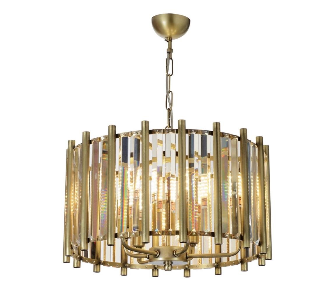 Lustr na řetězu CRYSTALLINE 6xE14/40W/230V mosaz