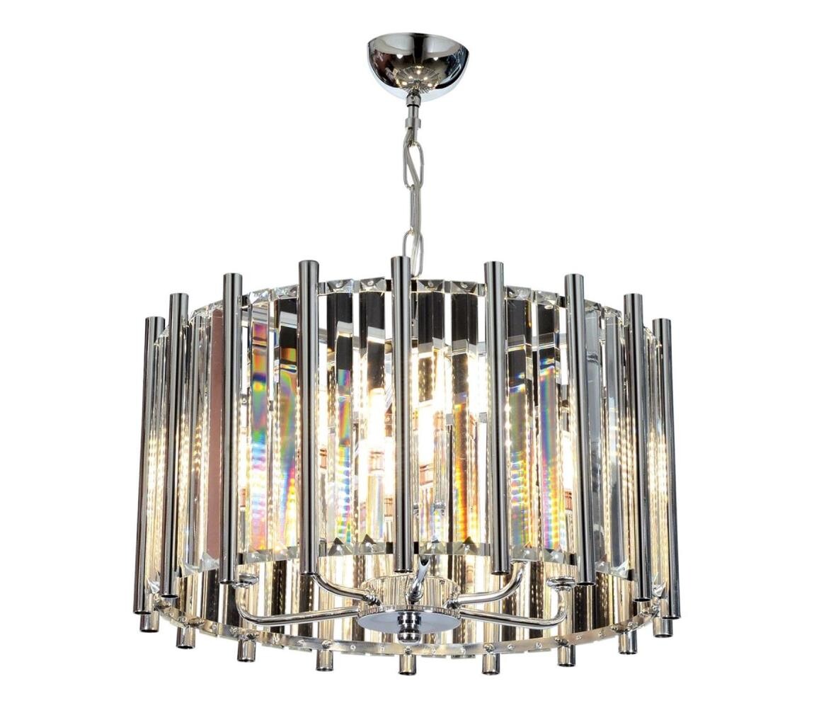 Lustr na řetězu CRYSTALLINE 6xE14/40W/230V lesklý chrom