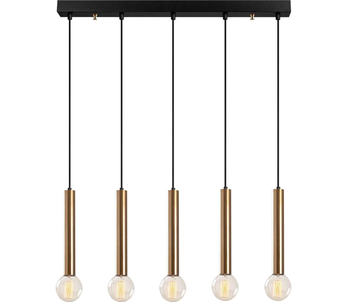 Lustr na lanku TEMPO 5xE27/40W/230V zlatá