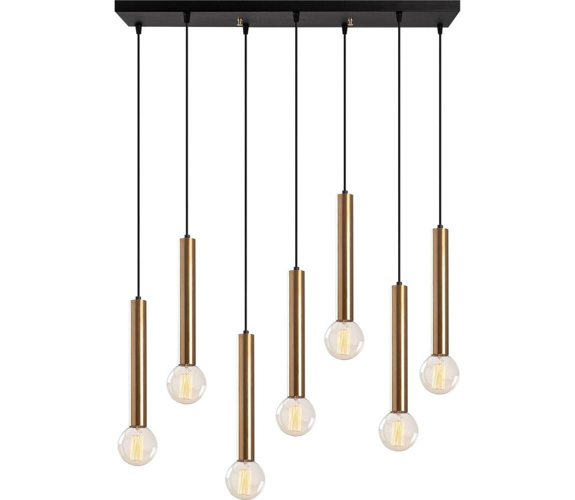 Lustr na lanku TEMPO 7xE27/40W/230V zlatá