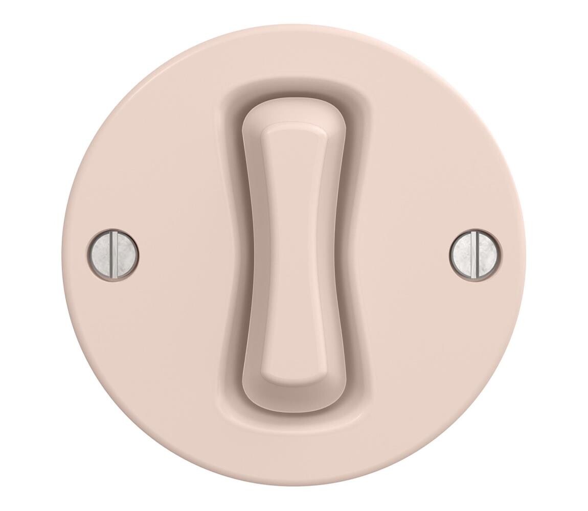 lap lap - Retro křížový vypínač bez rámečku č. 7 starorůžová