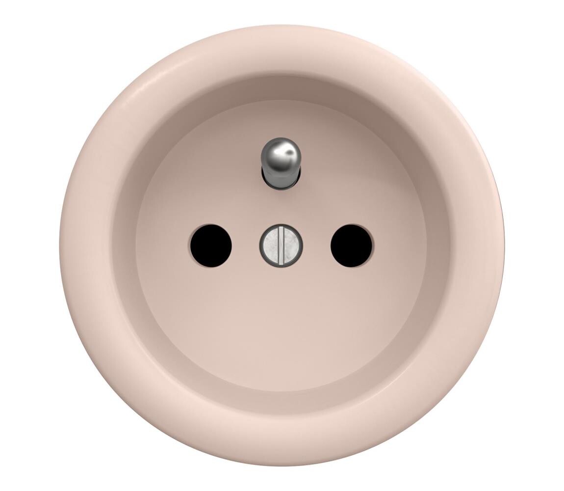 lap lap - Retro zásuvka domovní bez rámečku 230V starorůžová