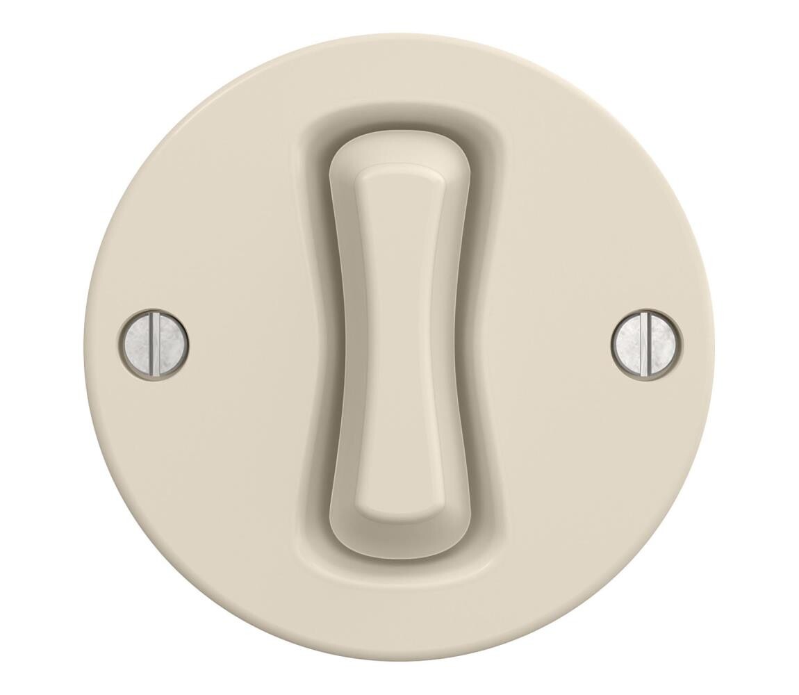 lap lap - Retro křížový vypínač bez rámečku č. 7 béžová