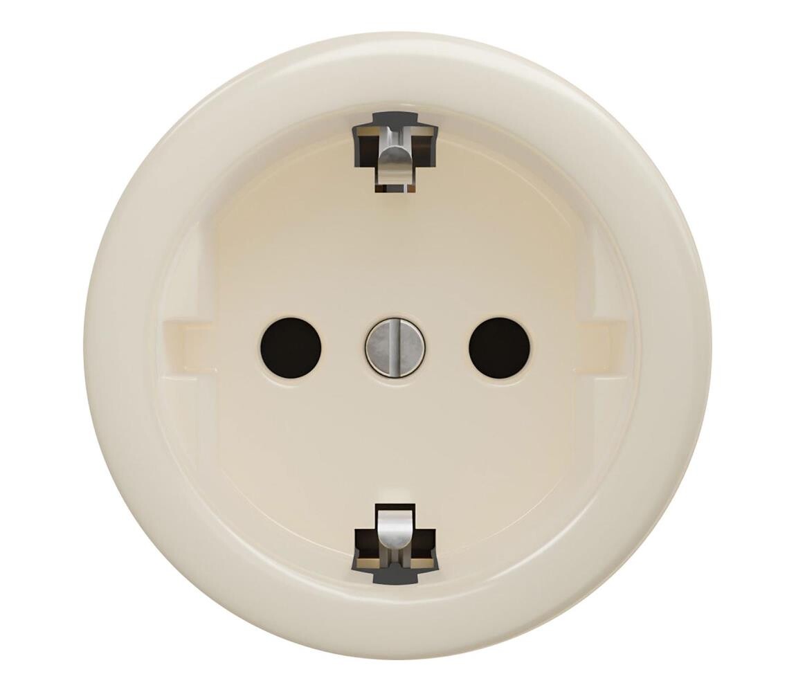 lap lap - Retro zásuvka domovní bez rámečku SCHUKO 230V/16A béžová