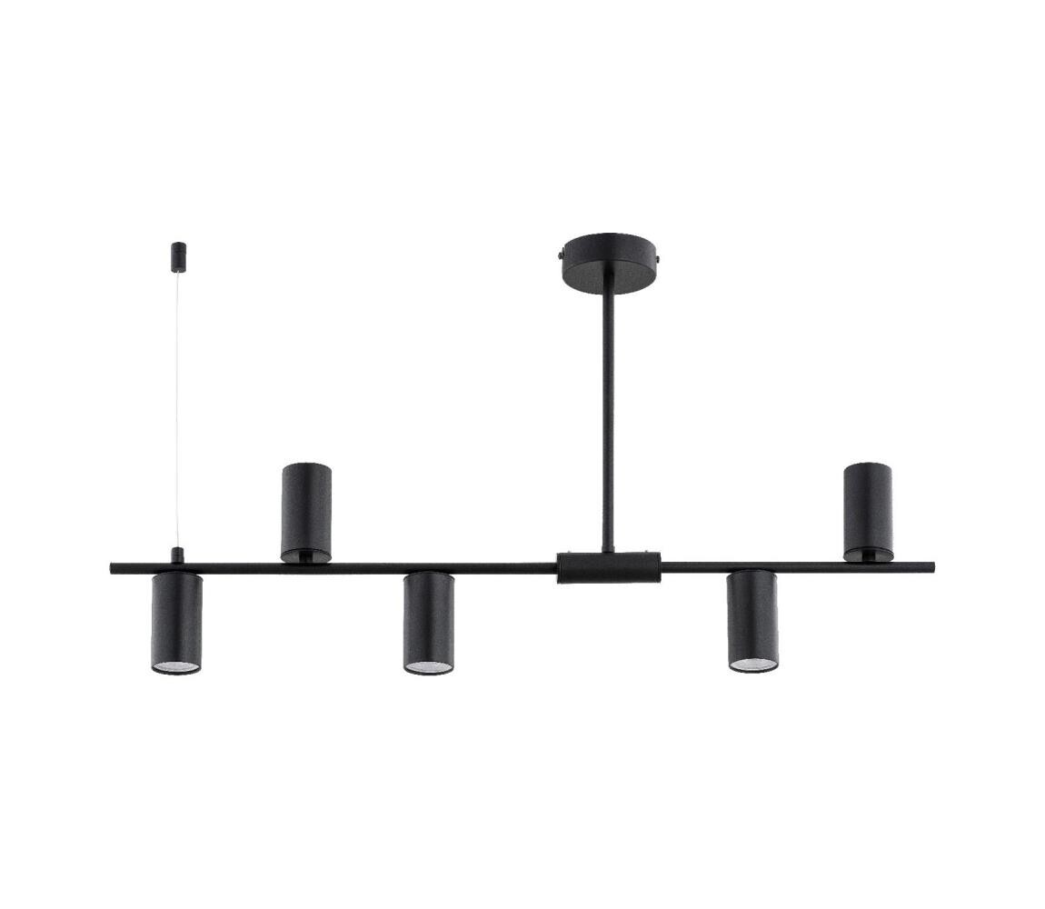 Lustr na tyči URANOS 5xGU10/10W/230V černá