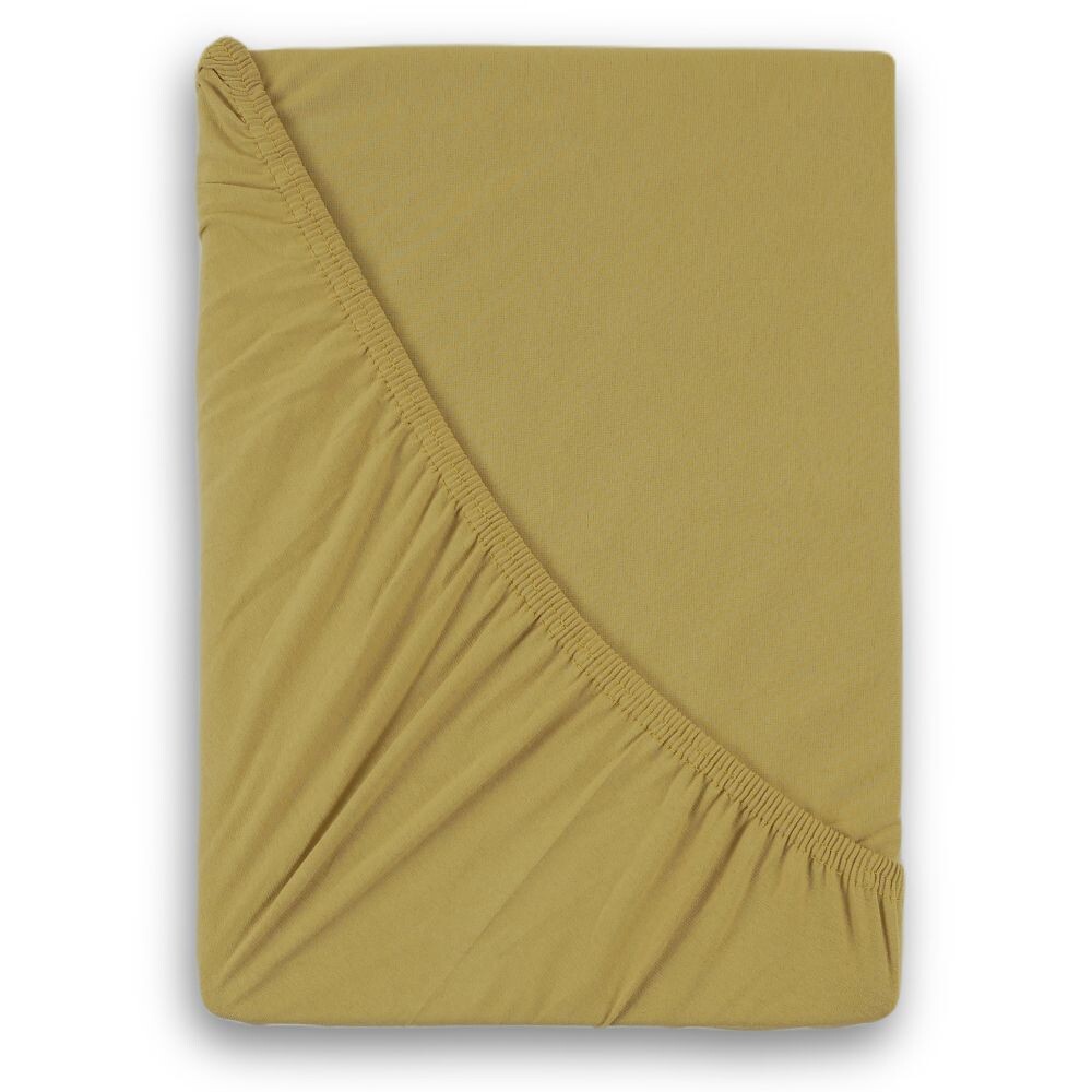 Kvalitex Luxusní bavlněné JERSEY prostěradlo s lycrou 220x200 cm - béžové