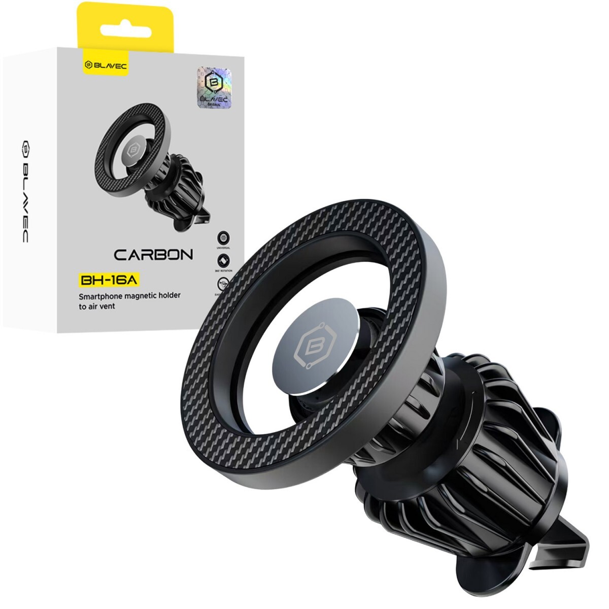 Držák do auta Blavec BH-16A Carbon Magnetic Magsafe na větrací mřížku (BH16AC-MAVB) černý