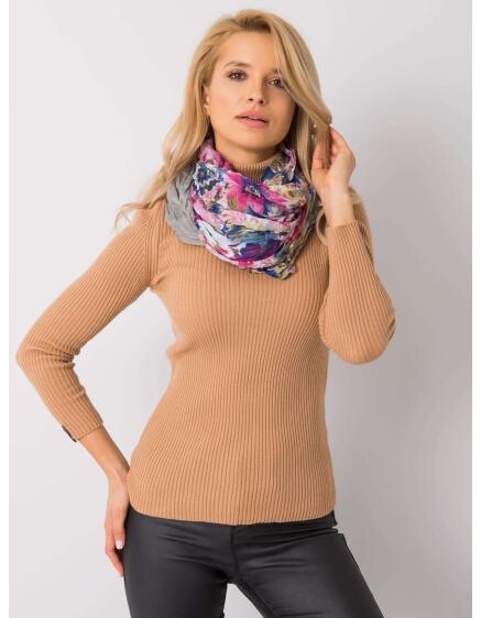 Světle khaki květinový šátek