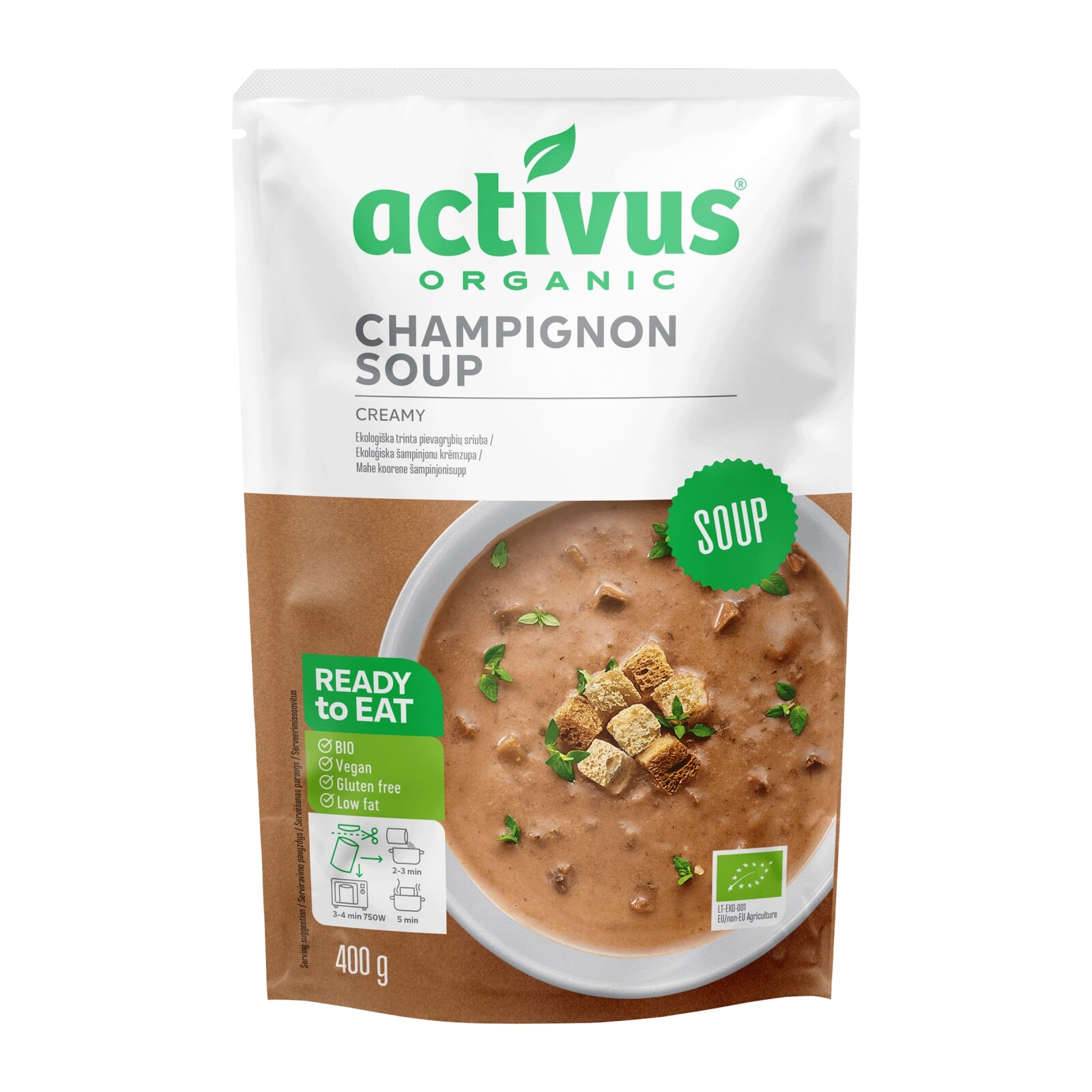 Activus Žampionová krémová polévka, 400 g