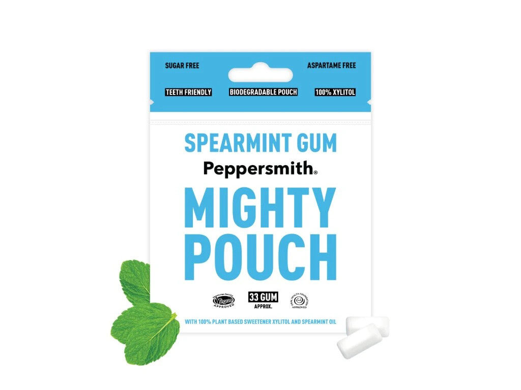 Peppersmith žvýkačky - Máta kadeřavá, mighty pouch, 50 g