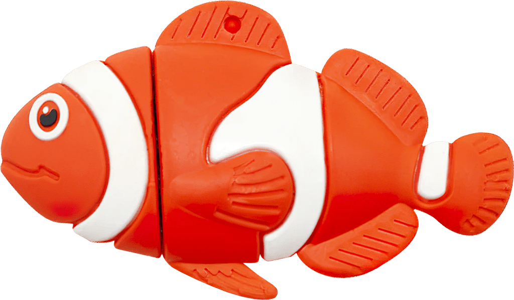 USB Flash disk - 64 GB - Rybička Klaun - Červená - USB 2.0