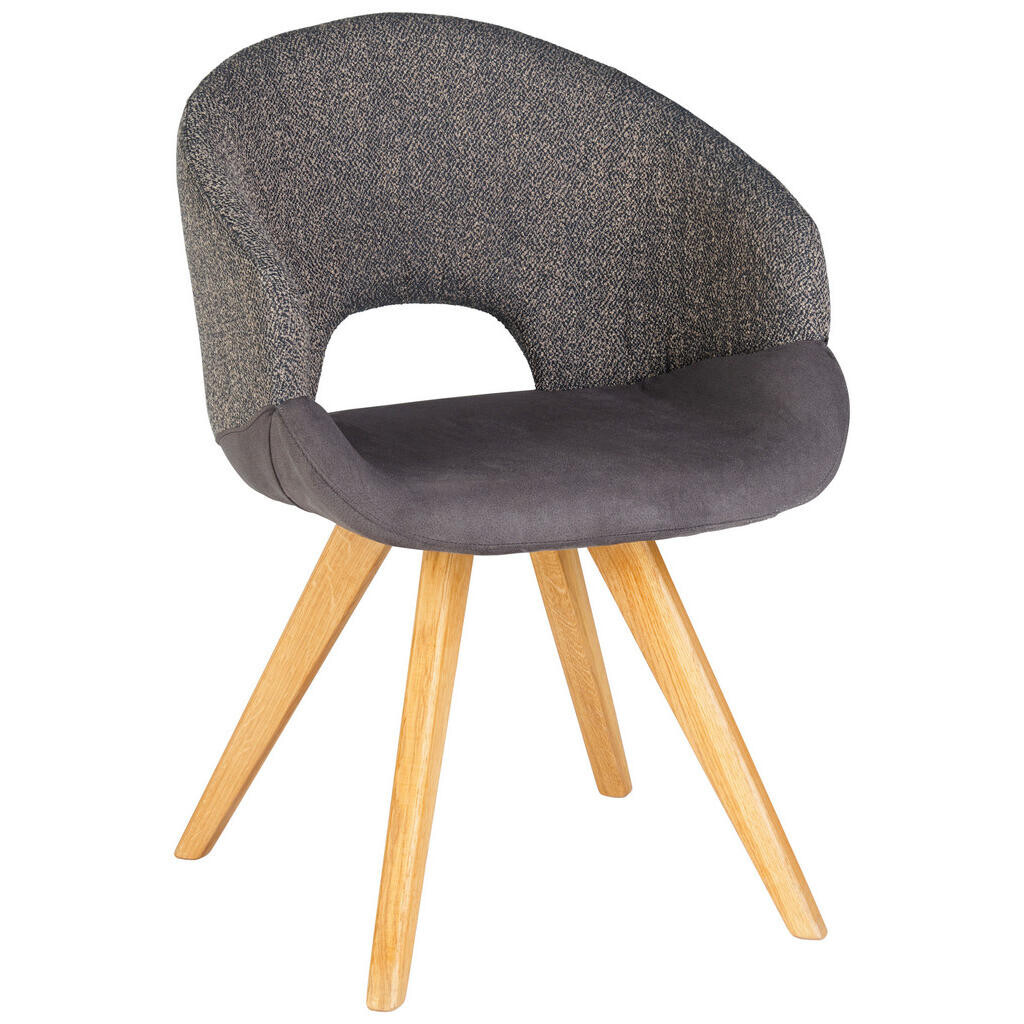 Linea Natura ŽIDLE S PODRUČKAMI, tkaná látka, plochá tkanina, šedá, černá, barvy dubu