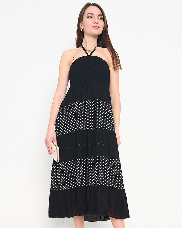 Resti Black polka dot maxi skirt PLUS SIZE - Clothing