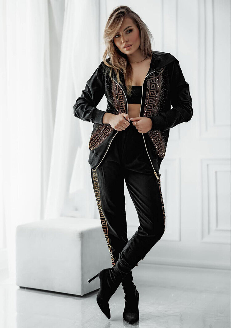 Resti Women's sweatshirt set with zircons