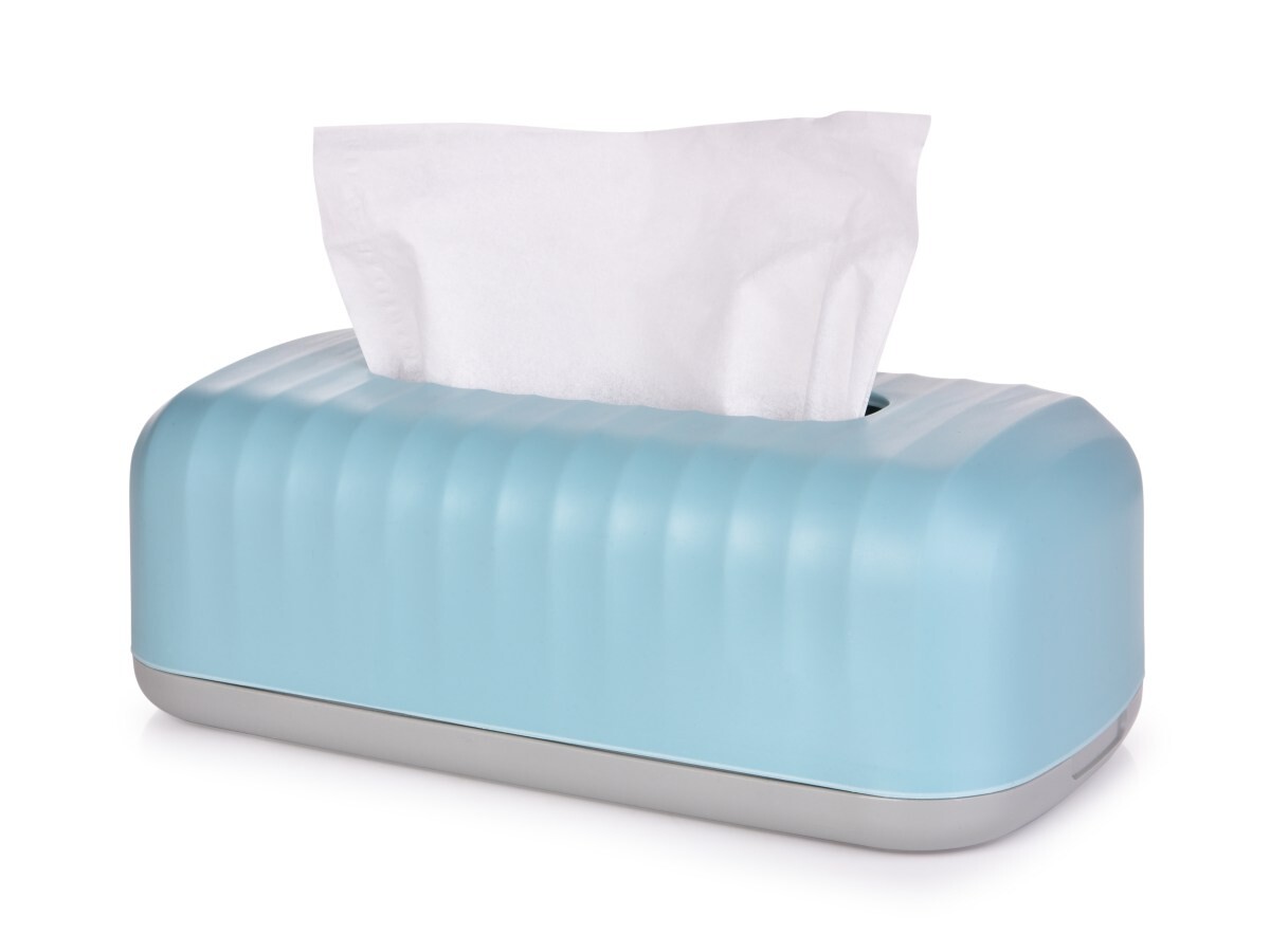 BEAUTY | plastový box / krabička na papírové kapesníky pastelově modrá
